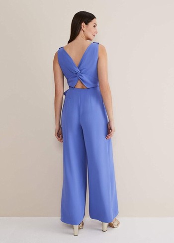 Phase Eight Elaina Blue Wide Leg Jumpsuit Blue USA | 1865407-UZ